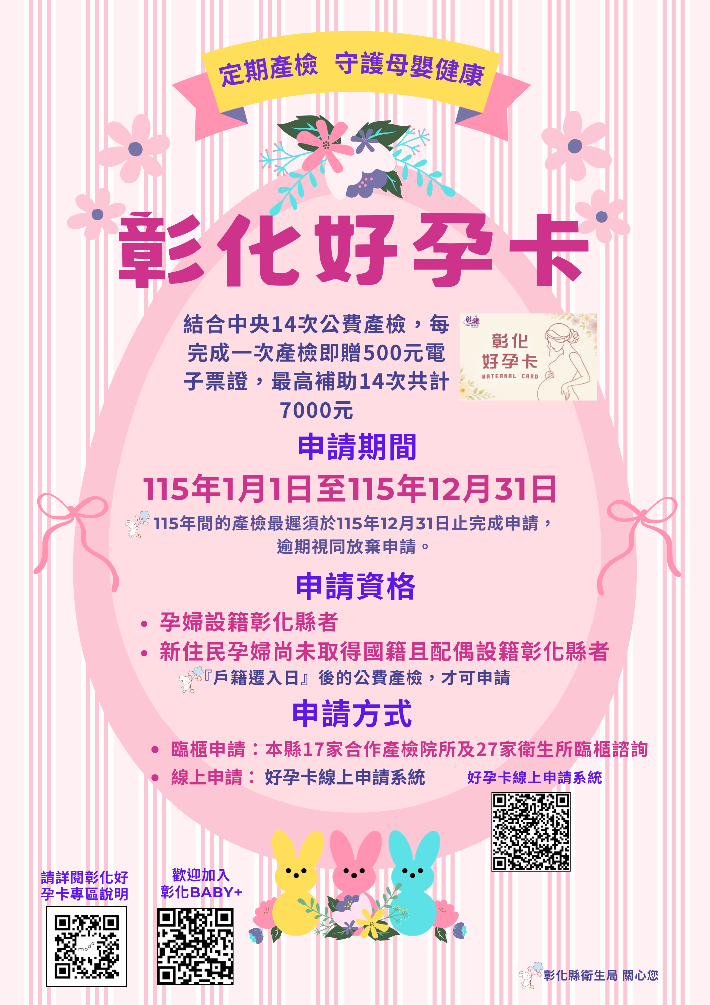 定期產檢，彰化好孕宣傳圖片